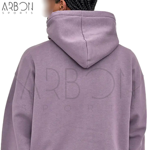 Meilleure Vente – Nouvelle Arrivée : Sweat à Capuche Oversize Confortable et Épais en Molleton de Coton Uni, Couleur Violet Cendré - Product Image 5