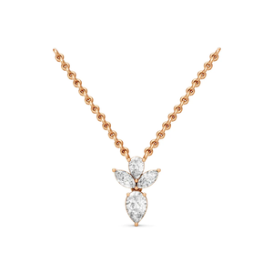 Collar con Colgante Clásico de Diamantes Cultivados en Laboratorio, Corte Marquesa y Pera, Oro Amarillo de 10K, Certificado IGI, 2.75 CTW, Chapado en Rodio, para Mujer - Product Image 1