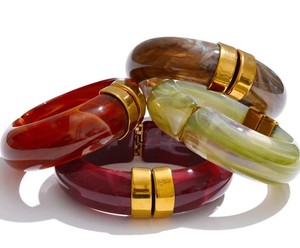 Custom Epoxy Resin Brass Bangle Stack With High Finished for Women Daily Wear Party Festive Trendy Fashion Jewelry <b>Bracelet</b> Cuff - Product Image 1