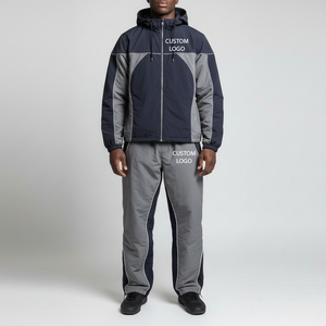 Chándal cortavientos transpirable de invierno para hombre, personalizado, de corte regular, estilo moderno con cremallera, 2 piezas, a precio económico en oferta. - Product Image 1