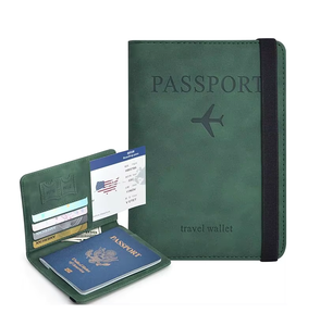 Élégant Portefeuille de Voyage Multifonction en Cuir Véritable avec Blocage RFID, Personnalisable, Porte-Cartes Intégré - Product Image 1