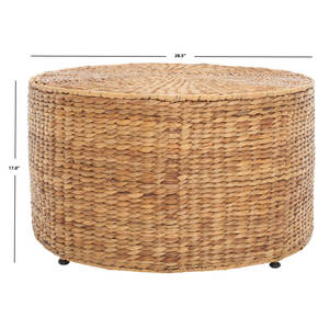 Handwoven Rattan Coffee <b>Table</b> with Stylish Base - Product Image 4