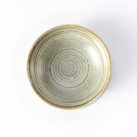 Petit bol à sauce en céramique japonaise Wabi Sabi à texture spirale et glaçure réactive
