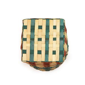 Eco-Friendly Handwoven Tricolor <b>Bamboo</b> Storage Basket Square Base Open Top <b>Planter</b> <b>Pot</b> Cover Desktop Organizer Wholesale - Product Image 3