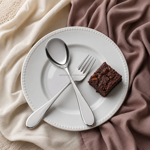 Fourchette à dessert en acier inoxydable de qualité supérieure, finition miroir, pour hôtel, restaurant, buffet, traiteur, vaisselle de qualité supérieure - Product Image 1