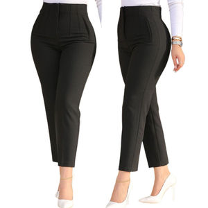 Pantalones de Vestir de Pierna Ancha para Mujer, a la Moda, de Cintura Alta, Transpirables, para Trabajo, OEM ODM - Product Image 1