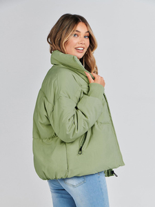 Women's <b>Winter</b> Solid Oversized Puffer Down Jacket Bomber Jacket Bubble Coat Women Long Sleeve Puffer Jackets Breathable - Product Image 3