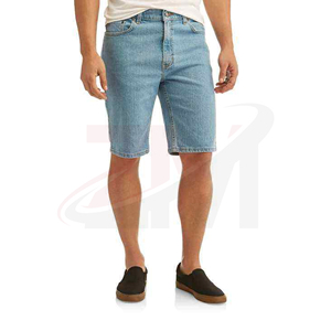 Pantalones Cortos de Mezclilla para Hombre, Lavado Claro, Cintura Media, Pierna Recta, Casuales, de Verano, Algodón Transpirable, Ropa de Moda de Alta Calidad, Venta al Por Mayor - Product Image 4