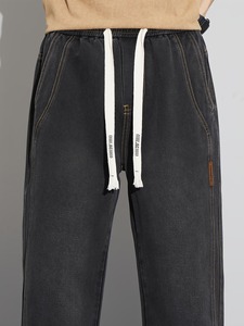 AAFII IMPEX Mens Vintage <b>Light</b> Black Loose Fit Straight Leg Jeans 100% Cotton Summer Casual Everyday Streetwear <b>Trousers</b> - Product Image 3