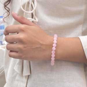Cheap Customize Luxury Stretch <b>Elastic</b> Resin Bead Stretch Rose Quartz Gemstones Fashion Jewelry <b>Bracelets</b> Gifts - Product Image 3