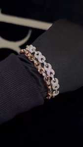 กำไลเพชรหรูหรา Infinity Lab Diamond 18K ทองคำแท้ ชุบทองคำชมพู ประดับเพชรทรงบาแกตต์เต็มวง ได้รับการรับรองจาก GIA เหมาะสำหรับทุกเพศ ใส่ได้ทุกวัน - Product Image 4