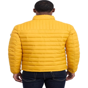 <b>Men</b>’s Minimalist Puffer Jacket Lightweight Warm <b>Winter</b> Outerwear with Sleek Quilted Panels and Comfortable Stand Collar - Product Image 3