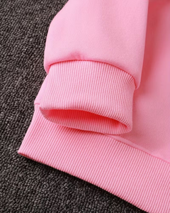 Pink Girls Hoodie Sweatshirt Pullover Hooded Long Sleeve Crew Neck Casual Wear - Product Image 3