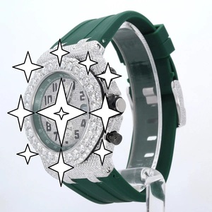 <b>Automatic</b> Luxury Sport Stainless Steel <b>Chronograph</b> Watch Crystal Mechanical Movement Fully Moissanite Bracelet Hip Hop Style - Product Image 2