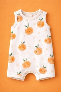 Combinaison sans manches pour bébé en coton biologique 100% personnalisable, unisexe, douce, respirante, tenue d'été pour bébé - Product Image 3