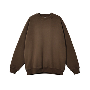 Sweat-shirt à col rond surdimensionné gris uni, coupe classique, pull décontracté en tricot pour homme, hiver, poche avant, respirant, écologique - Product Image 6