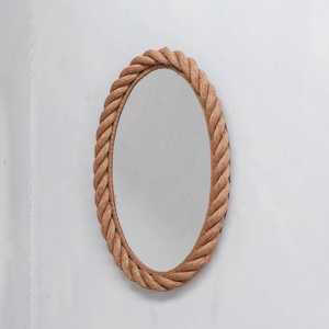 Espejo Colgante con Diseño de Cuerda Redonda, Espejo de Pared Hecho a Mano con Cuerda de Bambú para Decoración de Dormitorio y Sala de Estar - Product Image 1