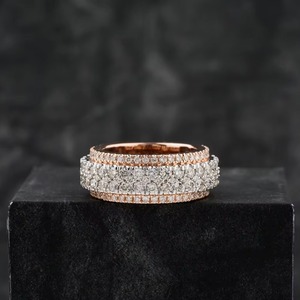 Hot Selling VVS Moissanite 925 Sterling ROSE <b>GOLD</b> <b>Ring</b> <b>Gold</b> Plated with Diamond Test Pass for Men Women's HipHop Style Jewelry - Product Image 2