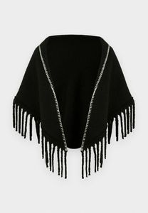 Women's Black Leather Fringe Shawl Solid Color Long Winter Wrap Scarf Breathable Anti-Bacterial Windproof Features for Daily Use - Product Image 5