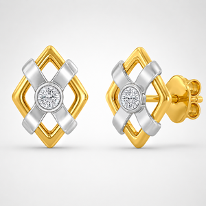 Pendientes de Diamantes Cultivados en Laboratorio de Dos Tonos, Oro Sólido de 14K, Chapado en Oro, Certificado IGI, Regalo de Aniversario, Boda, Fiesta - Product Image 4