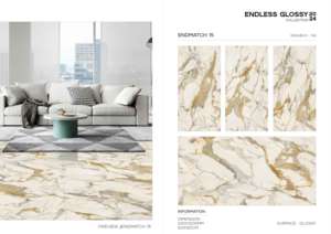 Carreaux de porcelaine polis et émaillés 600x1200mm (60x120cm, 24x48 pouces) de luxe pour sols et murs intérieurs résidentiels et haut de gamme - Product Image 4