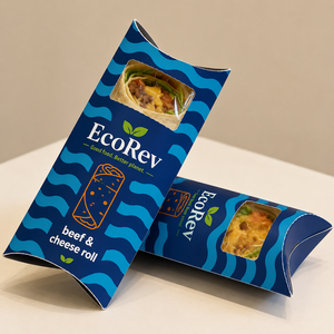 Eco-Friendly Biodegradable Pillow Shaped Catering Takeaway Packaging Box Shawarma Burrito Wrap Custom Takeout Disposable <b>Paper</b> - Product Image 1