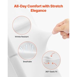 30 housses de chaise blanches en polyester et élasthanne, extensibles, à devant plat, pour banquets, dîners, fêtes et mariages - Product Image 3