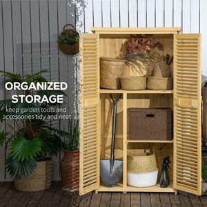 Caseta de Jardín de Madera de 3x5 pies Fácil de Montar, Almacenamiento Exterior con Puertas con Cerradura, Techo de Asfalto, Estructura de PVC, Estilo Natural - Product Image 5