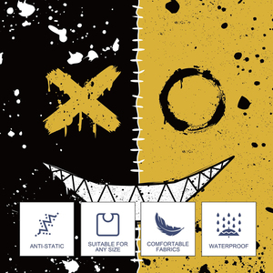 Capa de Peluquería con Estampado de Salpicaduras Negras y Amarillas, Diseño de Cara Xo, Poliéster Resistente al Agua - Product Image 6