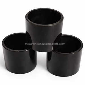 Premium Black Buffalo Horn Napkin Rings Handcrafted Natural Horn Round Napkin Holders for Hotel <b>D</b>écor & Luxury <b>Table</b> Setting - Product Image 2