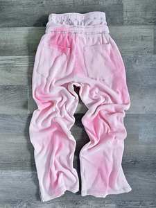 Conjunto Deportivo Unisex Premium Ecológico con Lavado Ácido Sólido 2026, Sudadera con Capucha y Cremallera Completa con Gráfico de Sol Rosa Lavado y Detalles Tachonados, y Joggers de Forro Polar Grueso - Product Image 5