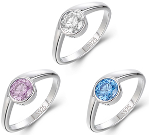 Nuevo bohemio 6,5mm 1ct VVS moissanite azul con certificado GRA 925 joyería de plata esterlina anillo de boda para mujer - Product Image 1