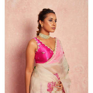 Sari à imprimé floral de créateur pour les fêtes Robes de bal élégantes - Product Image 2