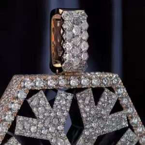 Collar con Colgante de Moissanita VVS para Hombre, Chapado en Rodio, Estilo Hip Hop, con Incrustaciones, para Compromiso/Boda, Plata 925, de Luxira Jewels - Product Image 1