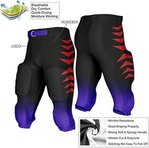 High Performance American Football <b>Padded</b> <b>Pant</b> Plus Size 100% Polyester Eco-Friendly Breathable Lightweight Moisture-Wicking - Product Image 1