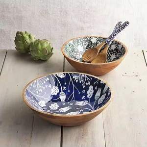 Ensaladera Grande de Madera con Diseño Tropical, Tazón Decorativo para Servir, Vajilla Ecológica para Cocina y Comedor - Product Image 6