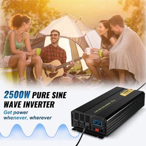 Inversor de Onda Sinusoidal Pura de 2500W, 12V a 120V, DC a AC, para Automóvil, con Puerto USB, Pantalla LCD y Control Remoto - Product Image 2