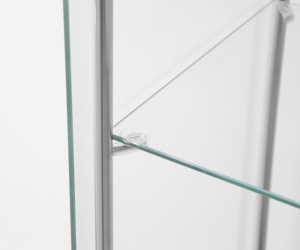 <b>Glass</b> Display Cabinet With 4 <b>Adjustable</b> Shelves Black Rectangular Etagere Shelf For Home Decor Polished Finish - Product Image 4