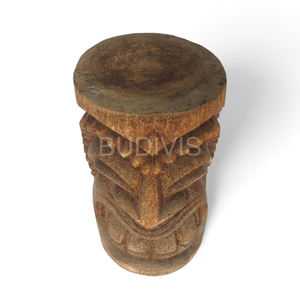 Tabouret de café en bois sculpté Tiki classique, fait main, mobilier tribal pour la vente en gros, accent de décoration intérieure et d'ameublement - Product Image 2