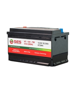 Batterie LiFePO4 liquide SES H7 12,8V 52,5Ah 672Wh pour automobile, 5000 cycles, puce intégrée, stockage d'énergie, 0~60°C, 6KG, 200x240x540mm - Product Image 1