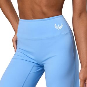 Pantalon de yoga pour femme, bleu ciel, respirant, tricoté, léger, coupe droite, taille haute, extensible, pour le fitness, le sport et les loisirs - Product Image 3