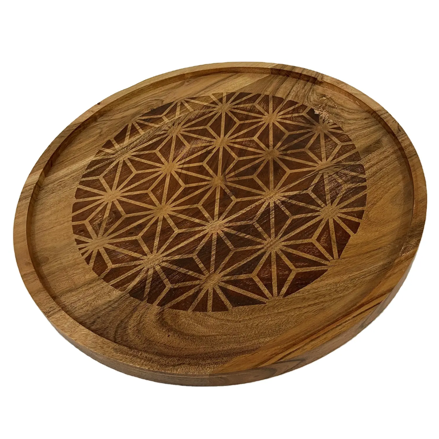 New arrival Wooden Tray with burn design Amazon top selling products Premium wooden items New charger plates 2022 for sale