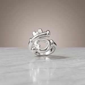 Women's Romantic Heart <b>Key</b> <b>Ring</b>-925 <b>Silver</b> Vault Model R000222 Made in Bangkok - Product Image 1