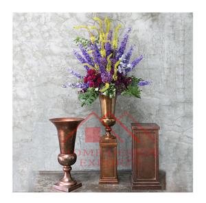 Jarrón decorativo de metal con acabado en cobre antiguo, jarrón decorativo para bodas, urna de jardín, maceta. - Product Image 1