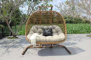 Rattan <b>Hanging</b> <b>Chair</b> Outdoor Garden Swing Seat With Cushion Tropical Style Furniture For Patio Balcony - Product Image 5