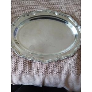 Oval Shape <b>Metal</b> Silver Dish Food Display Plate Beaded <b>Border</b> Design Tableware Use Brass Food Serving Oval Deep Bowl Handmade - Product Image 5
