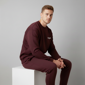 Conjunto de Sudadera con Capucha y Pantalones Deportivos Casuales de Invierno 2026 para Hombre, Talla Grande, 100% Algodón, Felpa, Cintura Elástica, Transpirable, con Bolsillos Laterales - Product Image 5