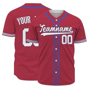 Custom Made Polyester Sublimation Printed <b>Baseball</b> Jersey Short Sleeve <b>Baseball</b> Uniforms Quick Dry Full Button - Product Image 6