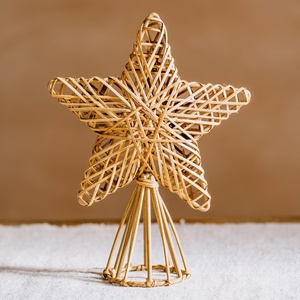 <b>Star</b> <b>tree</b> topper crafted from rattan high quality christmas ornaments handmade decor ornament - Product Image 2