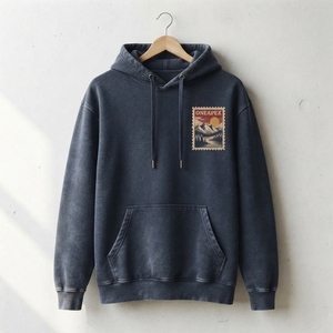 Custom <b>Navy</b> Pullover Hoodie <b>Mens</b> Mountain Stamp Graphic Hooded Sweatshirt Casual Streetwear Fashion OEM ODM Wholesale Apparel - Product Image 1